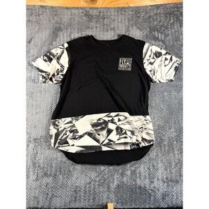 Fly Society Jetsetters T-Shirt Men 3XL Black Geometric Diamond Cotton Streetwear